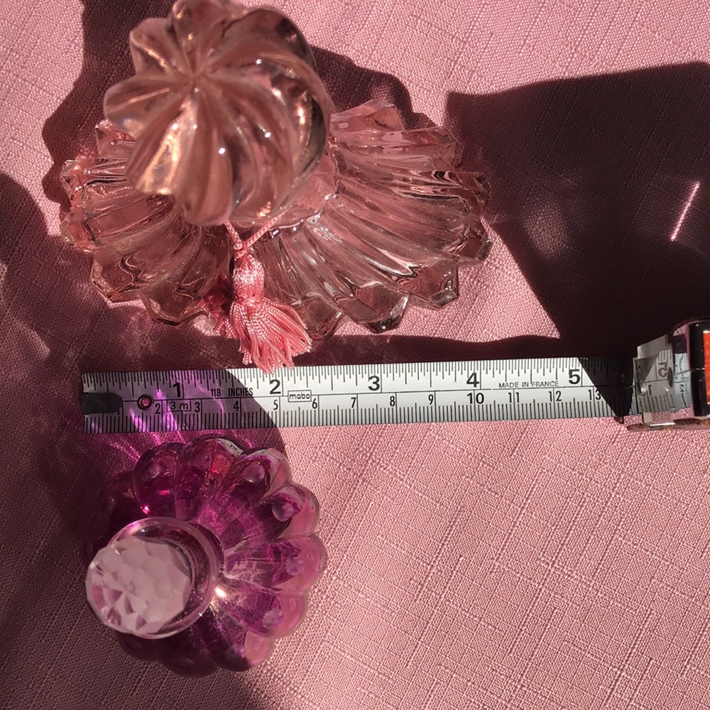 Glass Perfume Bottle Flacons Set of 2 Decanters - Picture 9 of 10
